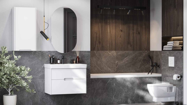 1A2543K0OL010 Набор: 1A254301OL010 Тумба-умывальник Оливия 70 Белый матовый/ 1WH501628 Раковина Адриана 70. Фото 2