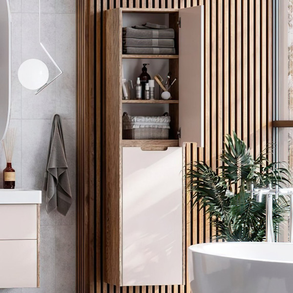 1A254603OLVG0 Шкаф-колонна Оливия Бежевый/Дуб веллингтон. Фото 5