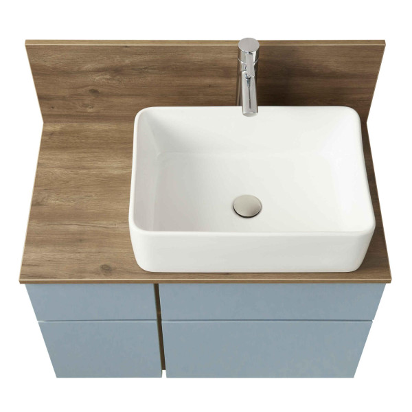 1A2568K1MIX30 Набор: 1A256801MIX30 Тумба-умывальник Мишель 80 Дуб Рустикальный/ 732700B000 Раковина Мила/ 1A253203MIX40 Керамогранит. Фото 1