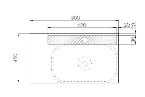 1A2568K1MIX30 Набор: 1A256801MIX30 Тумба-умывальник Мишель 80 Дуб Рустикальный/ 732700B000 Раковина Мила/ 1A253203MIX40 Керамогранит. Фото 3