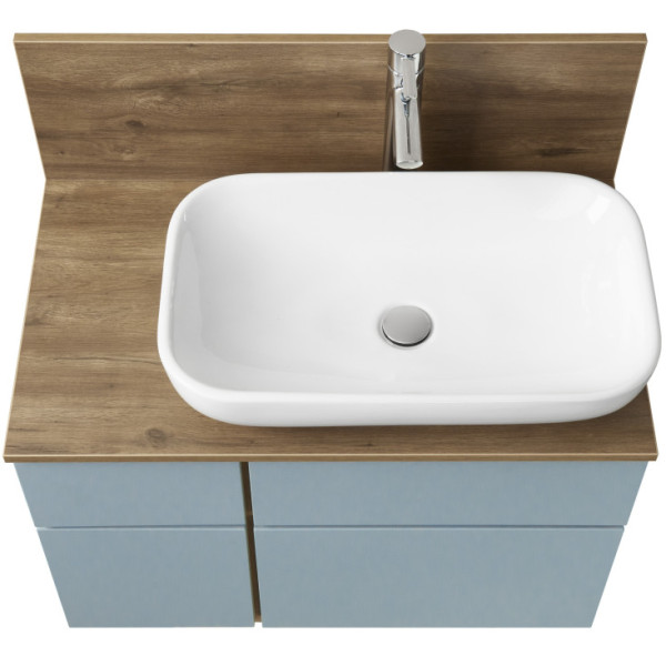 1A2568K2MIX30 Набор: 1A256801MIX30 Тумба-умывальник Мишель 80 Дуб Рустикальный/ 1AX169WBXX000 Раковина Инфинити/ 1A256603MIDR0 ЛВДСП. Фото 2