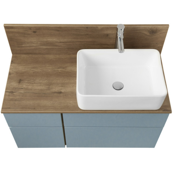 1A2569K1MIX30 Набор: 1A256901MIX30 Тумба-умывальник Мишель 100 Дуб Рустикальный/ 732700B000 Раковина Мила/ 1A253303MIX40 керамогранит. Фото 3