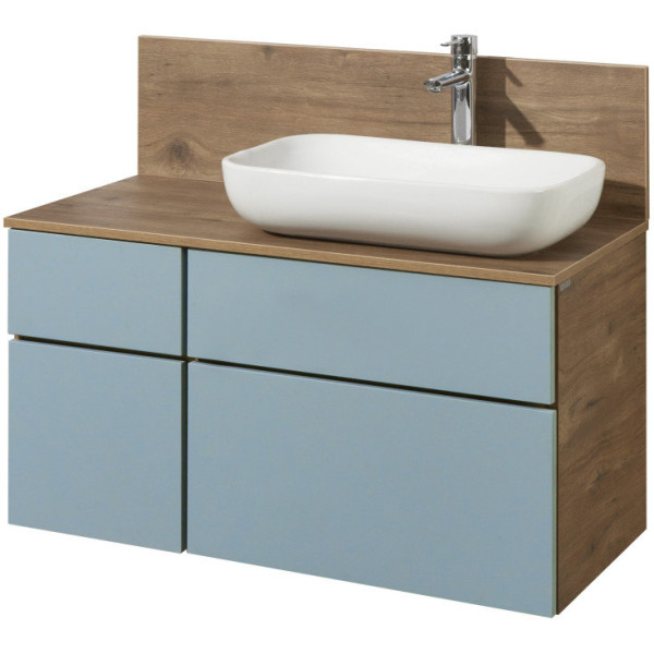 1A2569K2MIX30 Набор: 1A256901MIX30 Тумба-умывальник Мишель 100 Дуб Рустикальный/ 1AX169WBXX000 Раковина Инфинити/ 1A256703MIDR0 ЛВДСП. Фото 1