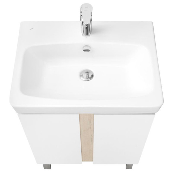 1A2574K0AHB20 Набор: 1A257401AHB20 Тумба-умывальник Кантри 60 Бел/Дуб Верона/ 1WH302186 Раковина НЕО-60. Фото 2