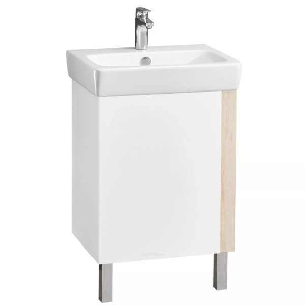 1A2576K0AHB20 Набор: 1A257601AHB20 Тумба-умывальник Кантри 55 Бел/Дуб Верона/ 1WH302185 Раковина НЕО-55. Фото 1