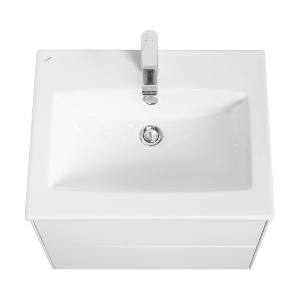 1A2580K2AJ010 Набор: 1A258001AJ010 Тумба-умывальник Сохо 60 Белый глянец/ 1WH501606 РаковинаЭлина 60. Фото 2