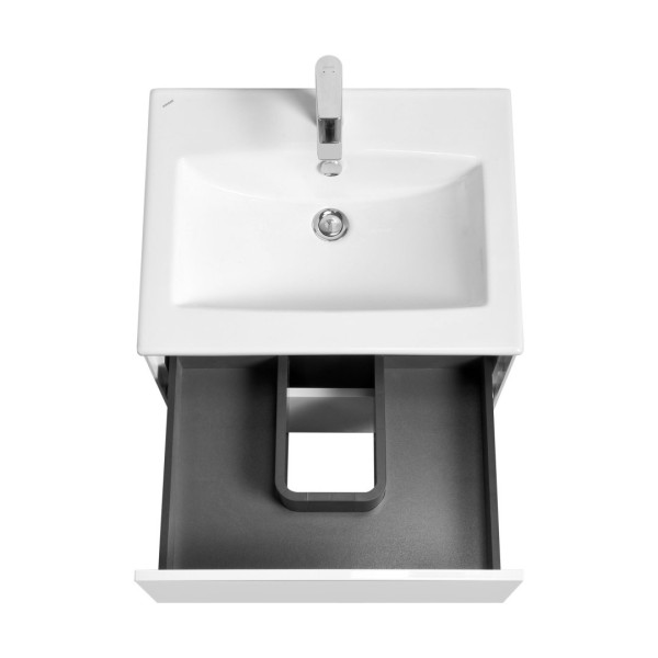 1A2580K2AJ010 Набор: 1A258001AJ010 Тумба-умывальник Сохо 60 Белый глянец/ 1WH501606 РаковинаЭлина 60. Фото 3