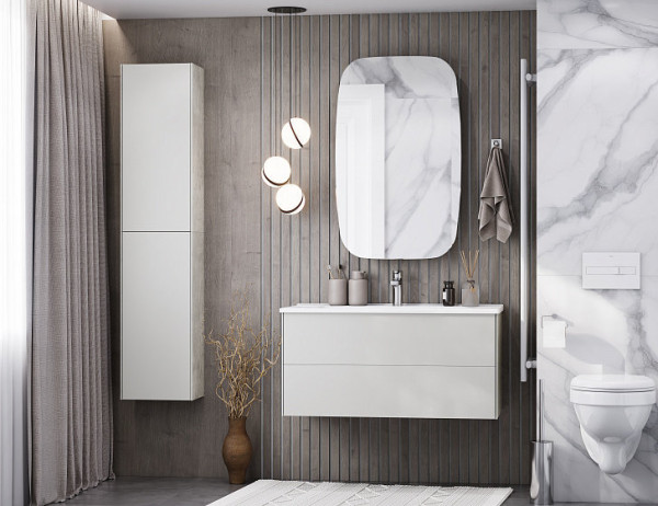 1A2581K1AJ9A0 Набор: 1A258101AJ9A0 Тумба-умывальник Сохо 75 Слэйт/галька серая / 1WH501619 РаковинаЭлина 75. Фото 3