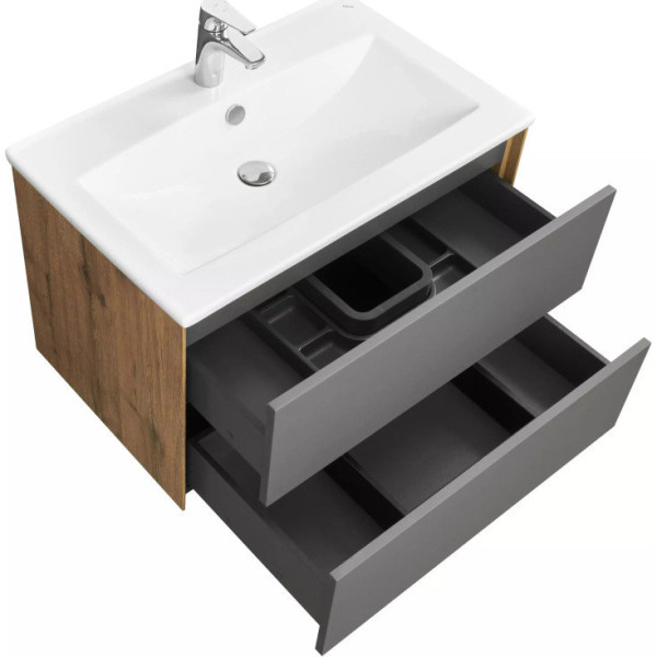 1A2581K1AJA00 Набор: 1A258101AJA00 Тумба-умывальник Сохо 75 Дуб Веллингтон/ 1WH501619 РаковинаЭлина 75. Фото 3