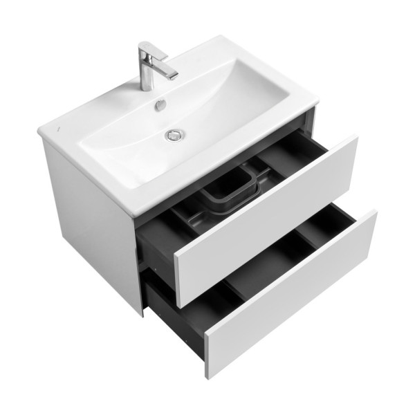 1A2581K2AJ010 Набор: 1A258101AJ010 Тумба-умывальник Сохо 75 Белый глянец / 1WH501619 РаковинаЭлина 75. Фото 3