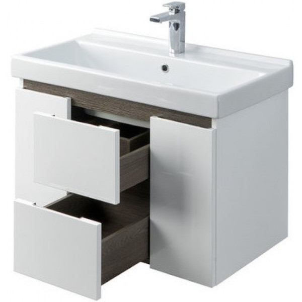 1A2586K0NRC80 Набор: 1A258601NRC80 Тумба-умывальник Рене 80 бел/гр.орех/ 1WH302251 Умывальник "Миранда-80". Фото 3