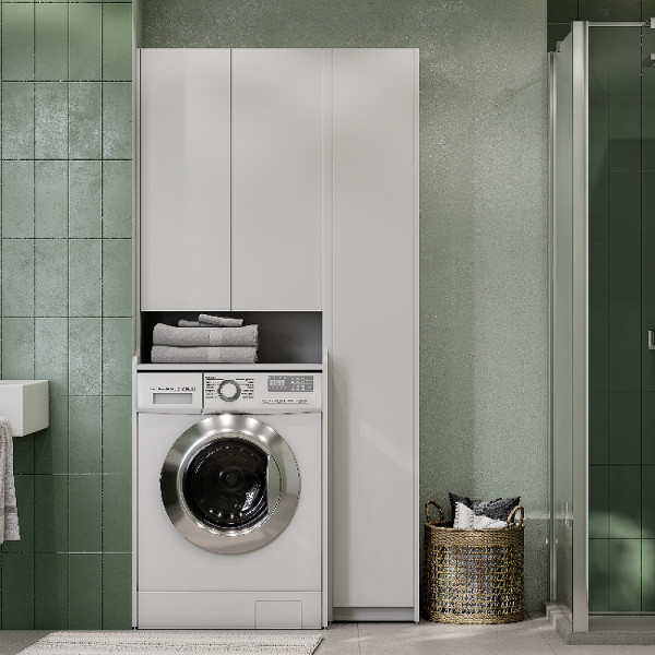 1A260603LH010 Шкаф-колонна Лондри узкая для швабры, ширина 312. Фото 4