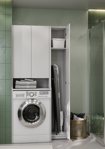 1A260603LH010 Шкаф-колонна Лондри узкая для швабры, ширина 312. Фото 5