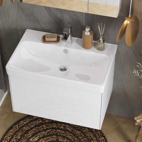 1A2630K0AX2B0 Набор: 1A263001AX2B0 Тумба-умывальник Асти 70 Белый матовый/Белый глянец/ 1WH501628 Умывальник Адриана 70. Фото 4