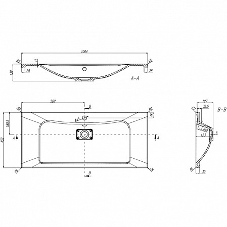 1A2676K1WA6A0 Набор: 1A267601WA6A0 Тумба-умывальник Уэльс 100/ 1A71333KBC010 Раковина Брук 1000. Фото 3