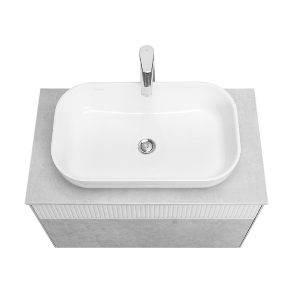 1A2762K4MH4C0 Набор: 1A276201MH4C0 Тумба-умывальник 80 Марбл СлэйтБелый матовый/ 1A73313KLK010 Раковина Лола 60. Фото 1