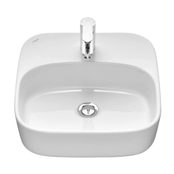 1A2763K0MH4C0 Набор: 1A276301MH4C0 Тумба-умывальник 100 Марбл СлэйтБелый матовый/ 1WH501709 Умывальник накладной Одри 420х420 Soft квадратный. Фото 4