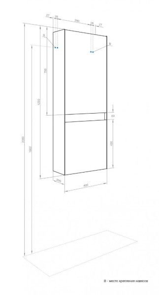 1A278603FR9C0 Ш-К Форест Дуб Рошелье/Сум. Голубой. Фото 2
