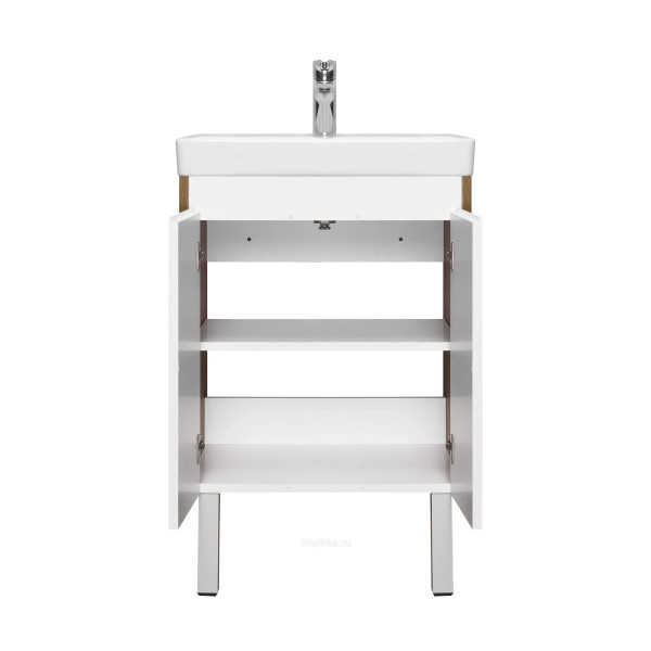 1A2788K0SDZ90 Набор: 1A278801SDZ90 Тумба-умывальник Сканди Doors 55 Бел/Дуб Рустикальный/1WH501620 Раковина Адриана 55. Фото 1