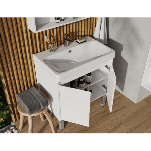 1A2789K0SD010 Набор: 1A278901SD010 Тумба-умывальник Сканди Doors 70 Белый/1WH501628 Раковина Адриана 70. Фото 3