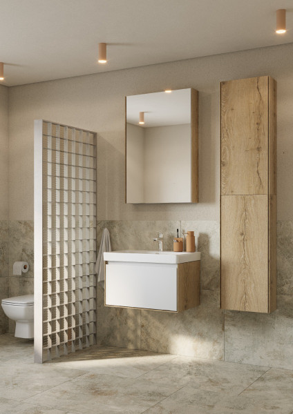 1A2798K0LYC70 Набор: 1A279801LYC70 Тумба-умывальник Либерти 70 Дуб Эльвезия/Белый глянец/1WH501628 Раковина Адриана 70. Фото 5