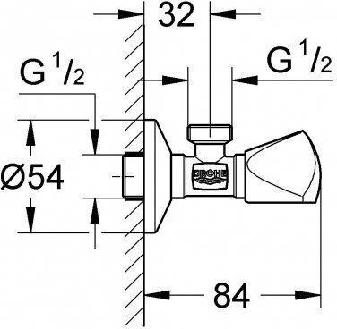 22940000 Угловой вентиль, хром. Фото 2