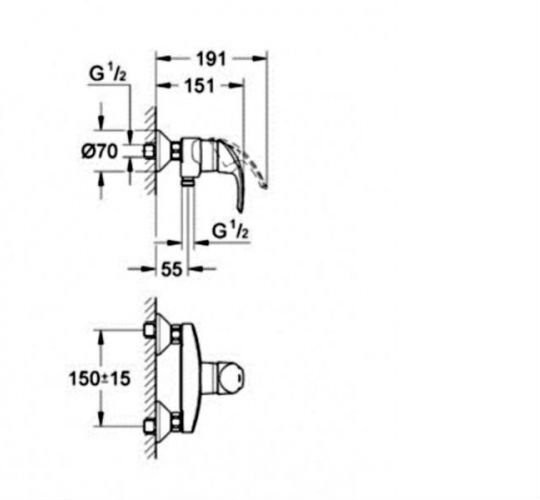 23340000 BauLoop Смеситель для душа, хром. Фото 2