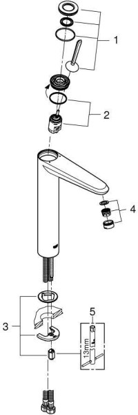 23428000 Eurodisc Joy Смеситель для свободностоящих раковин, гладкий корпус, XL-Size, хром. Фото 3