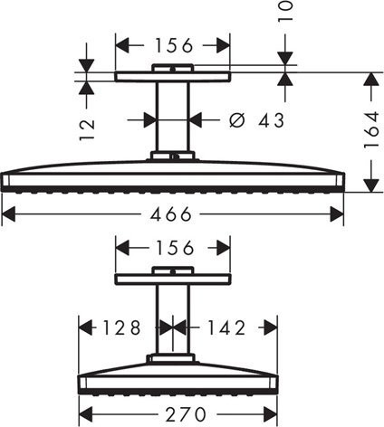 24002400 HG Rainmaker Select 460 1jet верхний душ белый/хром. Фото 2