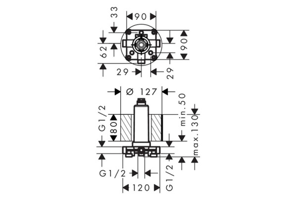 24002400S Set HG Rainmaker Select 460 1jet верхний душ (24002400+24010180), белый/хром. Фото 4
