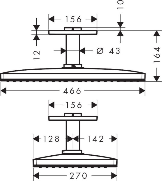 24002600 HG Rainmaker Select 460 1jet верхний душ черный/хром. Фото 2
