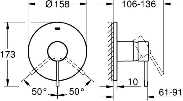 24057001 Essence New Смеситель однорычажный для душа, хром. Фото 2