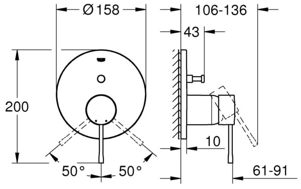 24058001 Essence Внешняя часть смесителя для ванны, хром. Фото 2