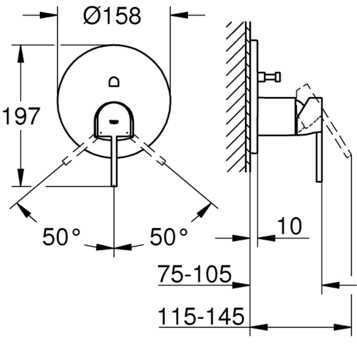24060003 Plus Смеситель однорычажный для ванны, круглая розетка, хром. Фото 2
