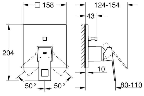 24062000 Eurocube Смеситель для ванны, хром. Фото 2