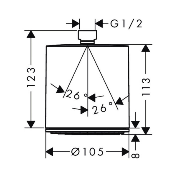 24130670 HG Pulsify верхний душ 105 матовый черный. Фото 2