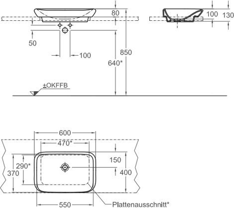 245460600 myDay Раковина встраиваемая на столешницу 600 мм. Фото 2