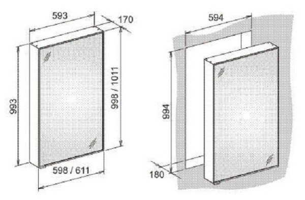 26016170000 ROYAL INTEGRAL Рама для внутристенного монтажа , подходит для комплектации шкафа 26016. Фото 2