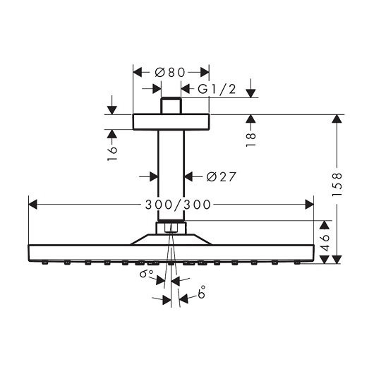 26250000 HG Raindance Е Air 1jet 300 верхний душ. Фото 2