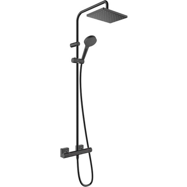 26286670 HG Vernis Shape Showerpipe 230 термостатическая душевая система матовый черный. Фото 1
