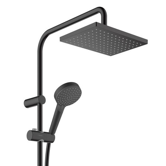 26286670 HG Vernis Shape Showerpipe 230 термостатическая душевая система матовый черный. Фото 2