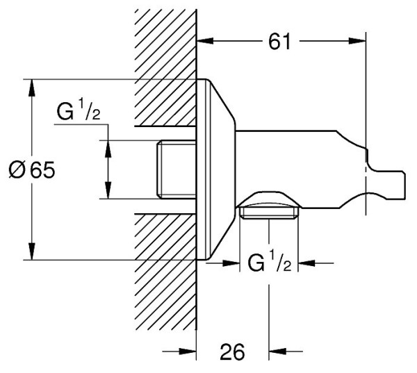 26333000 Sena Автоматический клапан с держателем для гигиенического душа, хром. Фото 2