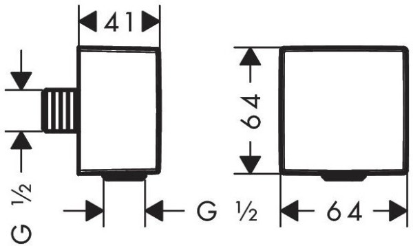 26455700 HG Fixfit Square шланговое подсоединение матовый белый. Фото 2