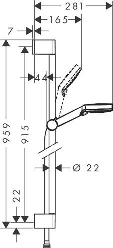 26536400 HG Crometta Vario душевой гарнитур 90 см белый/хром. Фото 2