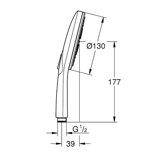 26544LS0 Rainshower SmartActive Ручной душ 130 III, белая луна. Фото 3