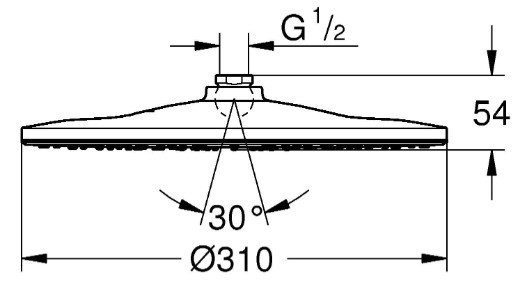 26561000 Rainshower 310 Mono Верхний душ, хром. Фото 2