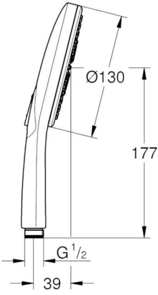 26574000 Rainshower SmartActive Ручной душ 130 III, расход 9,5 л/мин, хром. Фото 2