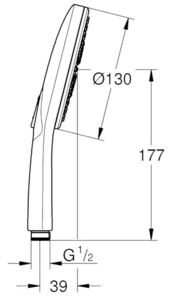 26574LS0 Rainshower SmartActive Ручной душ 130 III, расход 9,5 л/мин, белая луна. Фото 2
