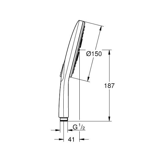 26590000 Rainshower SmartActive Ручной душ 150 III, расход 9,5 л/мин, хром. Фото 4