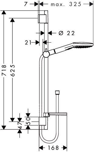 26620400 HG Raindance Select E 120 3 jet 65 см душевой гарнитур белый/хром. Фото 2